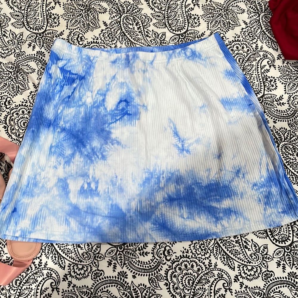 1X Mini Blue and White Tye Die Skirt